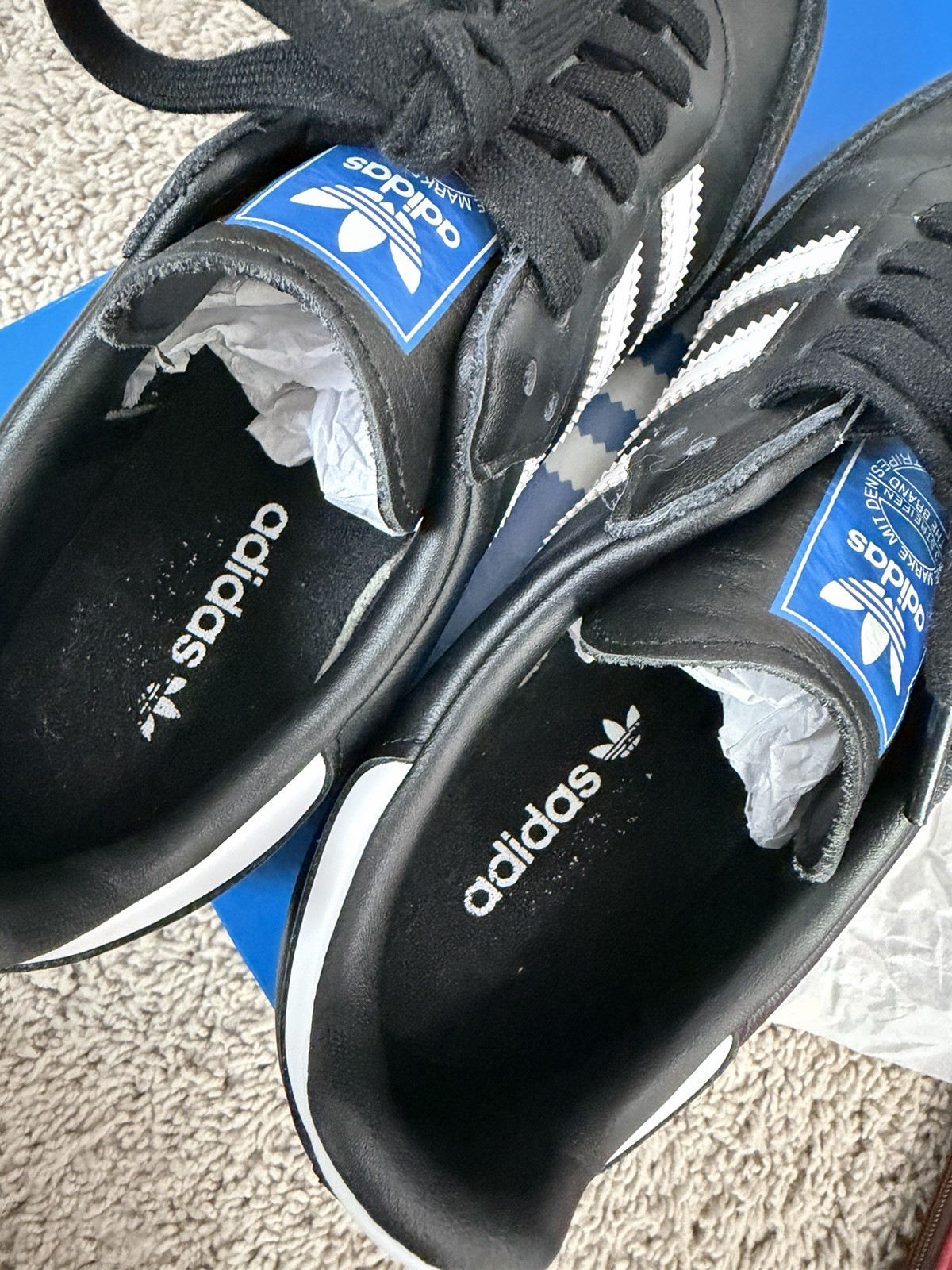 adidas Samba OG W Core Black/Cloud White/Clear Granite Leather Lace Up IG9031