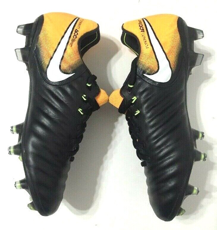 Nike Tiempo Legend VII FG Firm Ground ACC Soccer Cleats Black Yellow Sz W6/M4.5