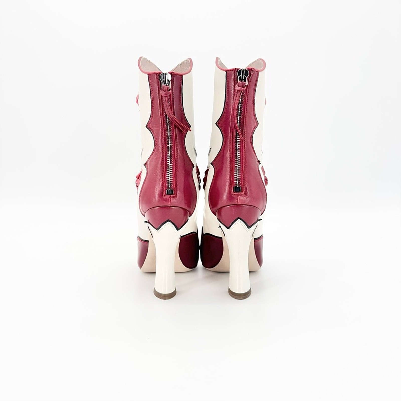 NIB Miu Miu SS2012 Runway Rose Peep Toe Western Booties 35