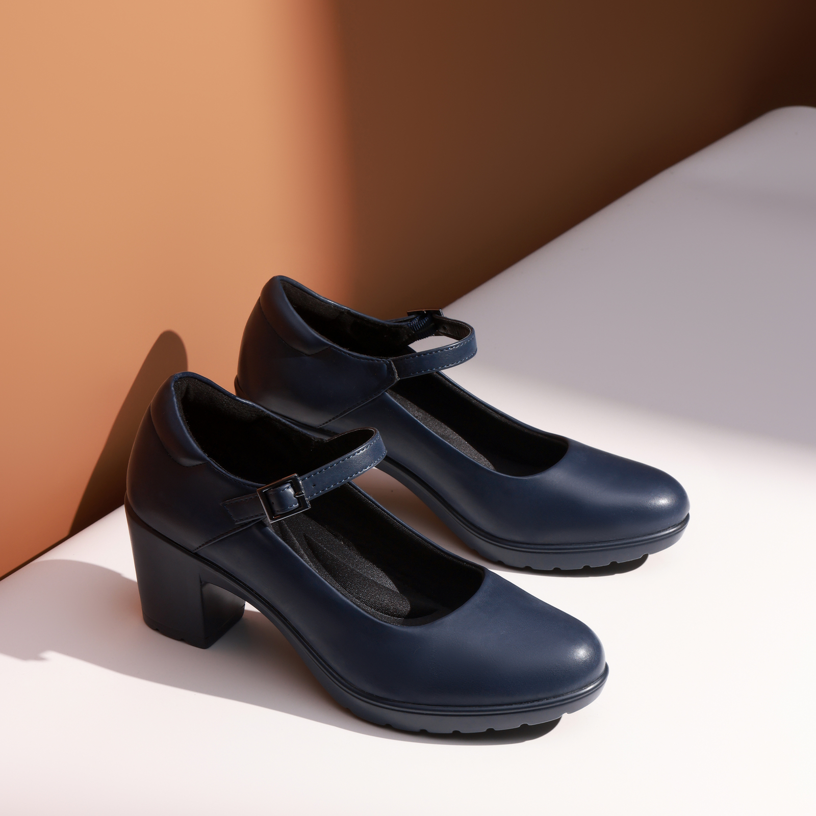 US Women Arch Support Mary Jane Pumps Low Chunky Block Round Toe Dress Pumps
