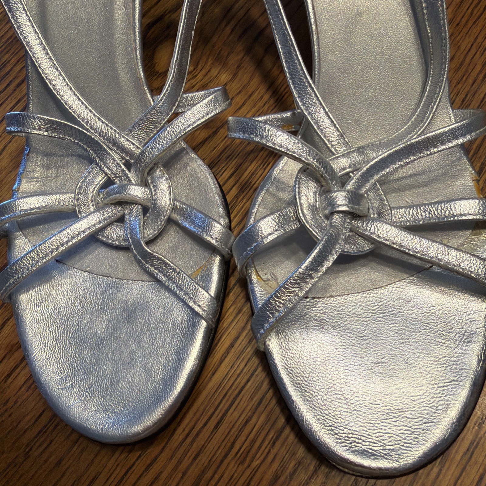 VANELI Strappy Silver Metallic Sandal Heels Women’s Sz 8.5