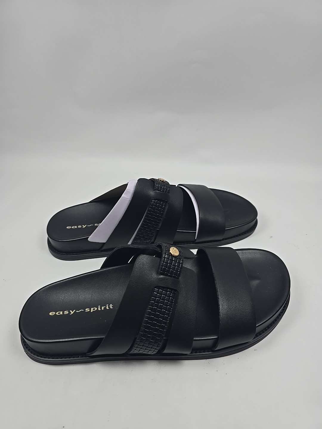 Easy Spirit Women’s Trevin Banded Slip On Slide Sandals Black Size 9