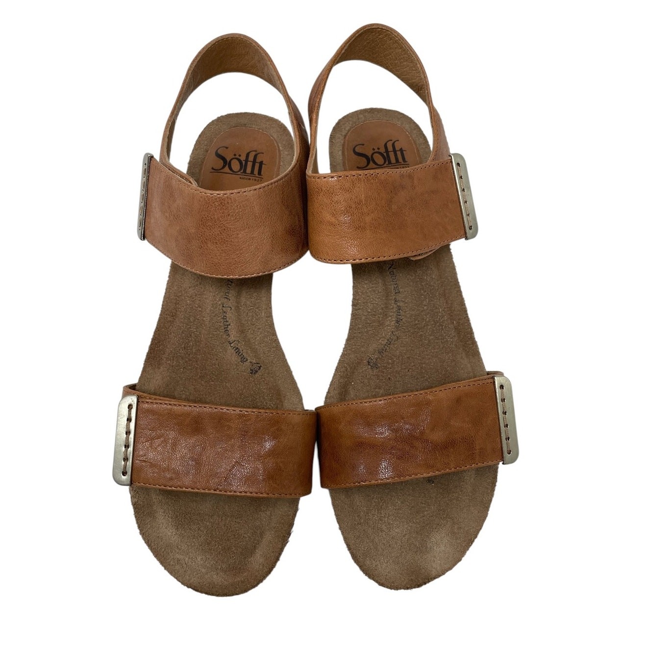Sofft Verdi II Adjustable Leather Wedge Sandals Size 9M Boho Chic Coastal Casual
