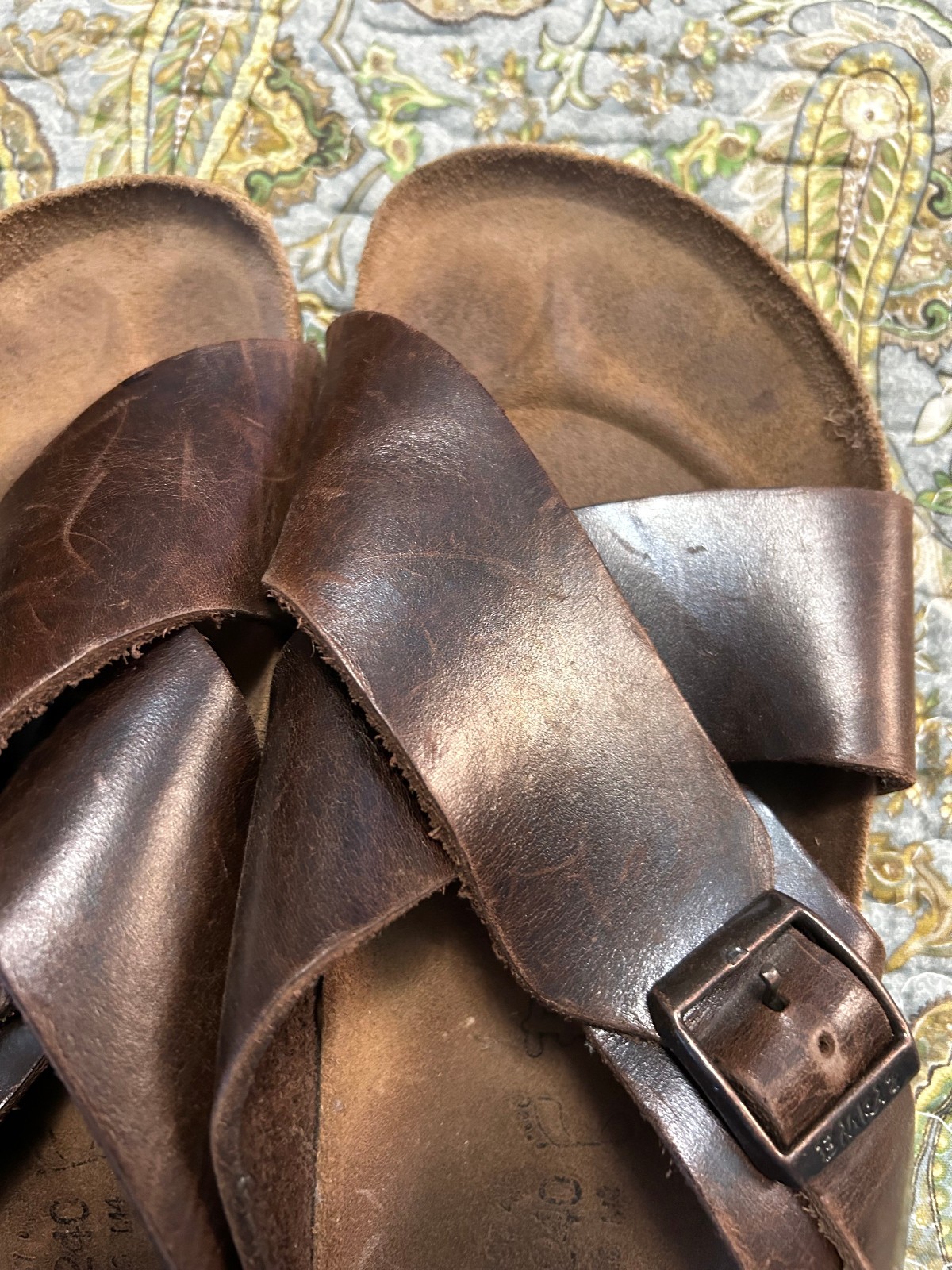 Vintage Rare Crossed Leather Birki’s/Birkenstock Sandal Sz 37/240 Reg/Wide Width