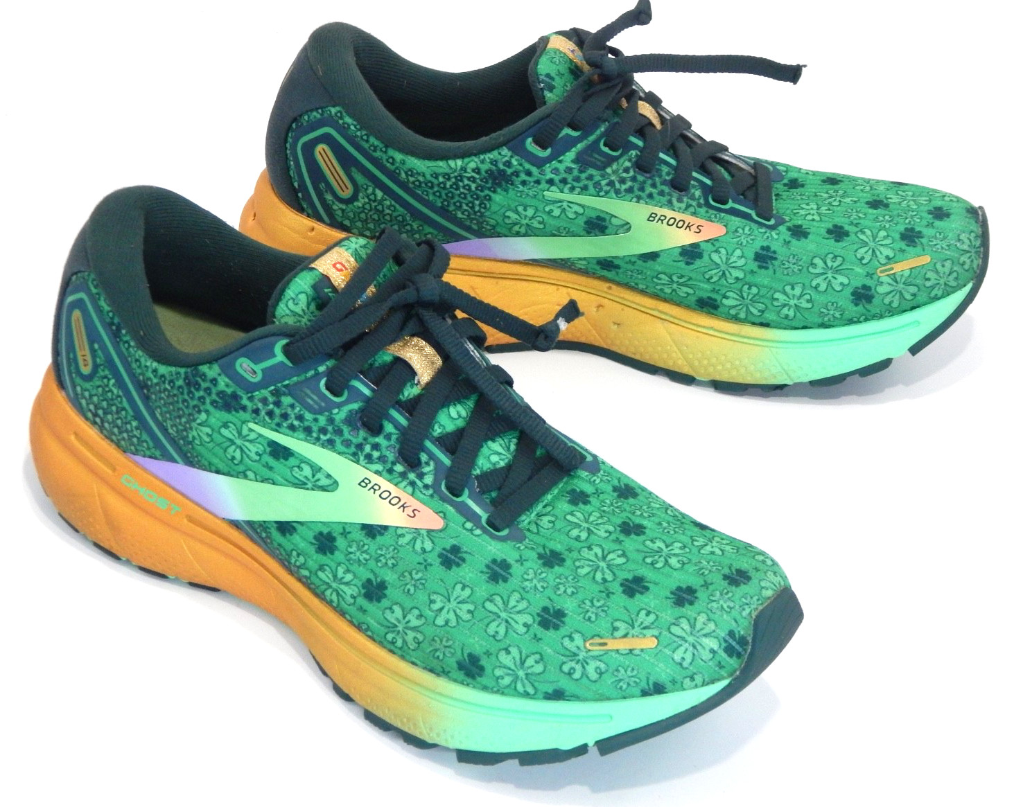 BROOKS Ghost 14 Running Shoes Womens Size 7.5 / 38.5 Green/Multi Limited Edition