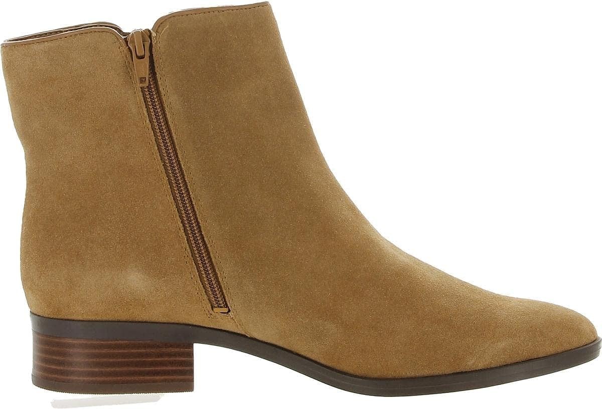 Naturalizer Womens Robyn Zipper Suede Ankle Boots Tan 9.5 Medium (B,M) Size 9.5