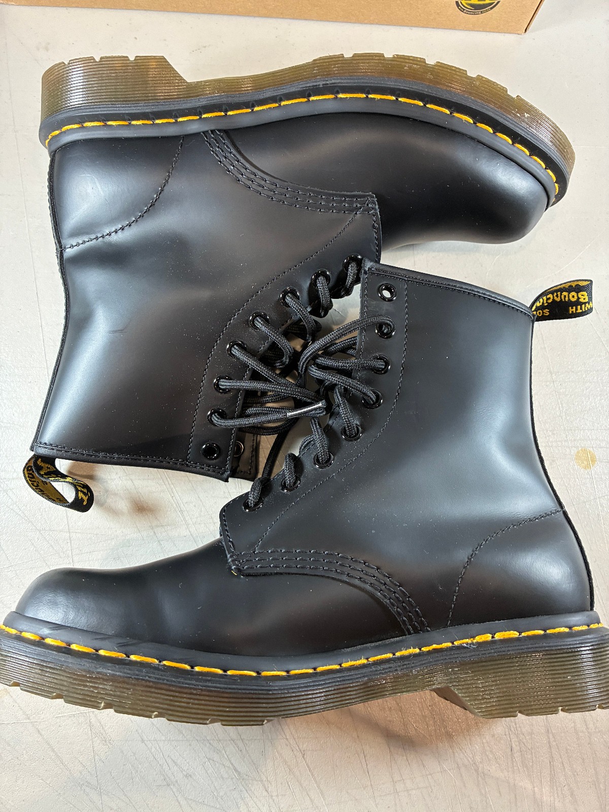 NICE! Doc Martens 1460 W Black Womens Boots Size 8 11821006 Smooth Air Wair Dr.