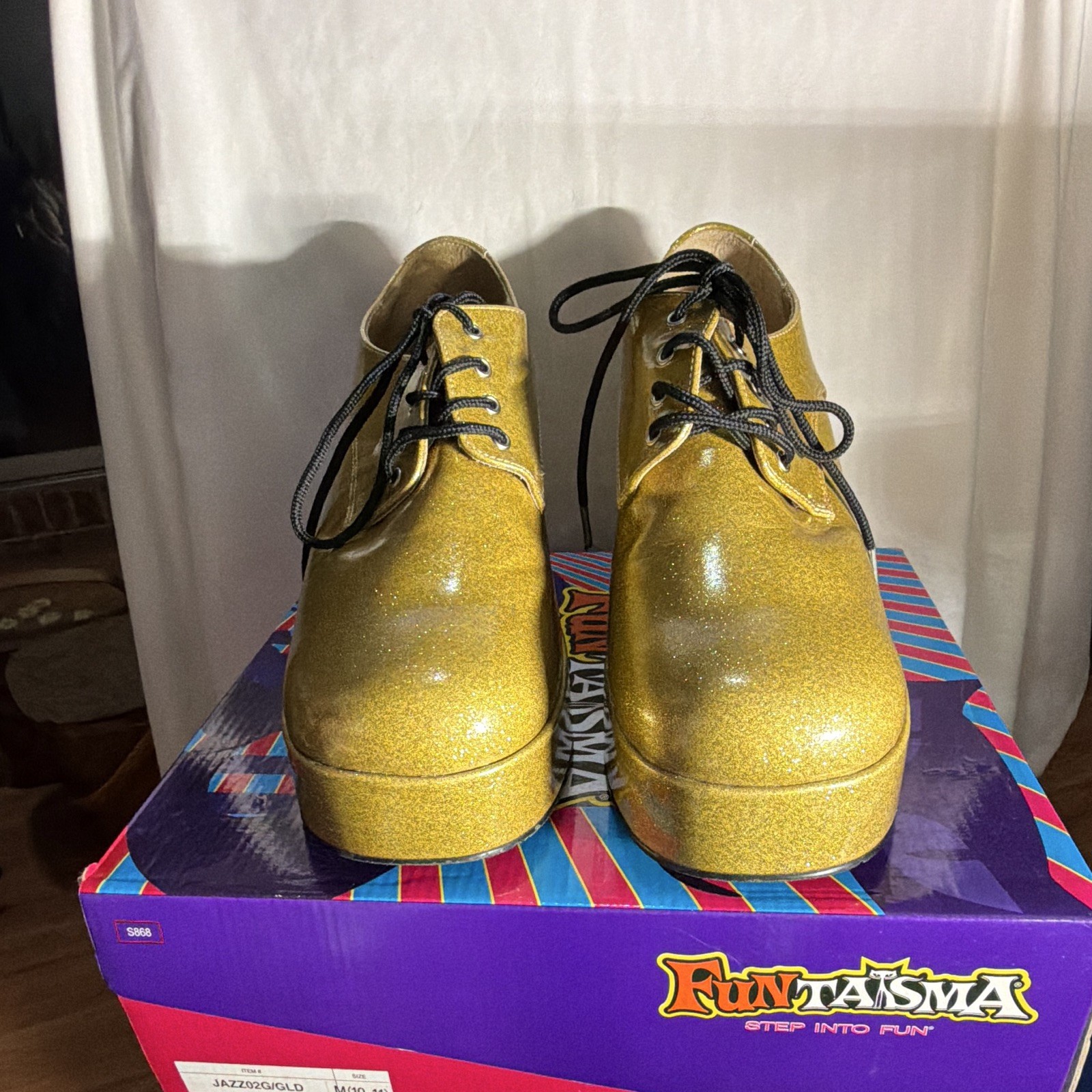 Pristine Boxed Funtasma Gold Glitter Chunky Oxford JAZZ-02G Men M Women 10 11