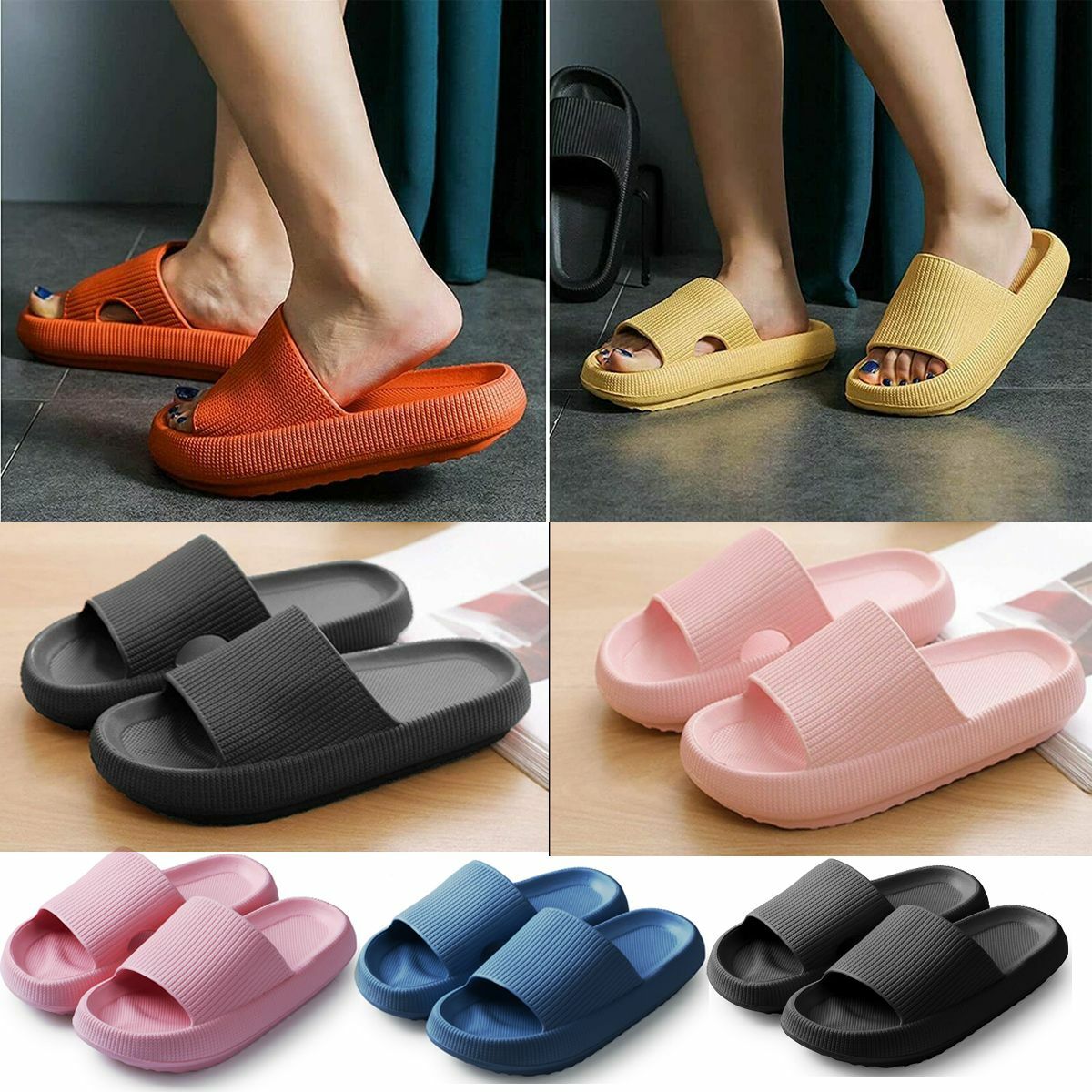 Anti-Slip Sandals Ultra Soft Slippers Cloud Shower Home Hole Shoes Size S-2XL