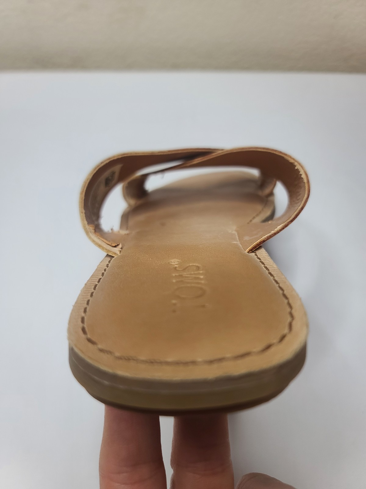 TOMS Women’s Crisscross Slide Sandals Tan Leather Size 10