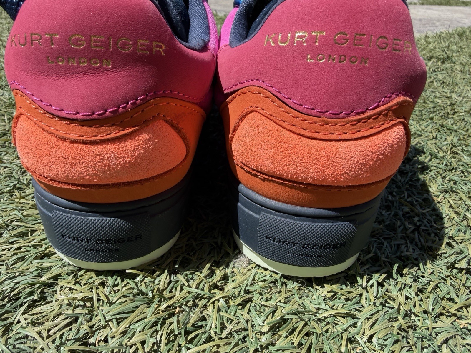 Kurt Geiger London Southbank Tag sneakers Vibrant Color Suede W Charm Size 38.5