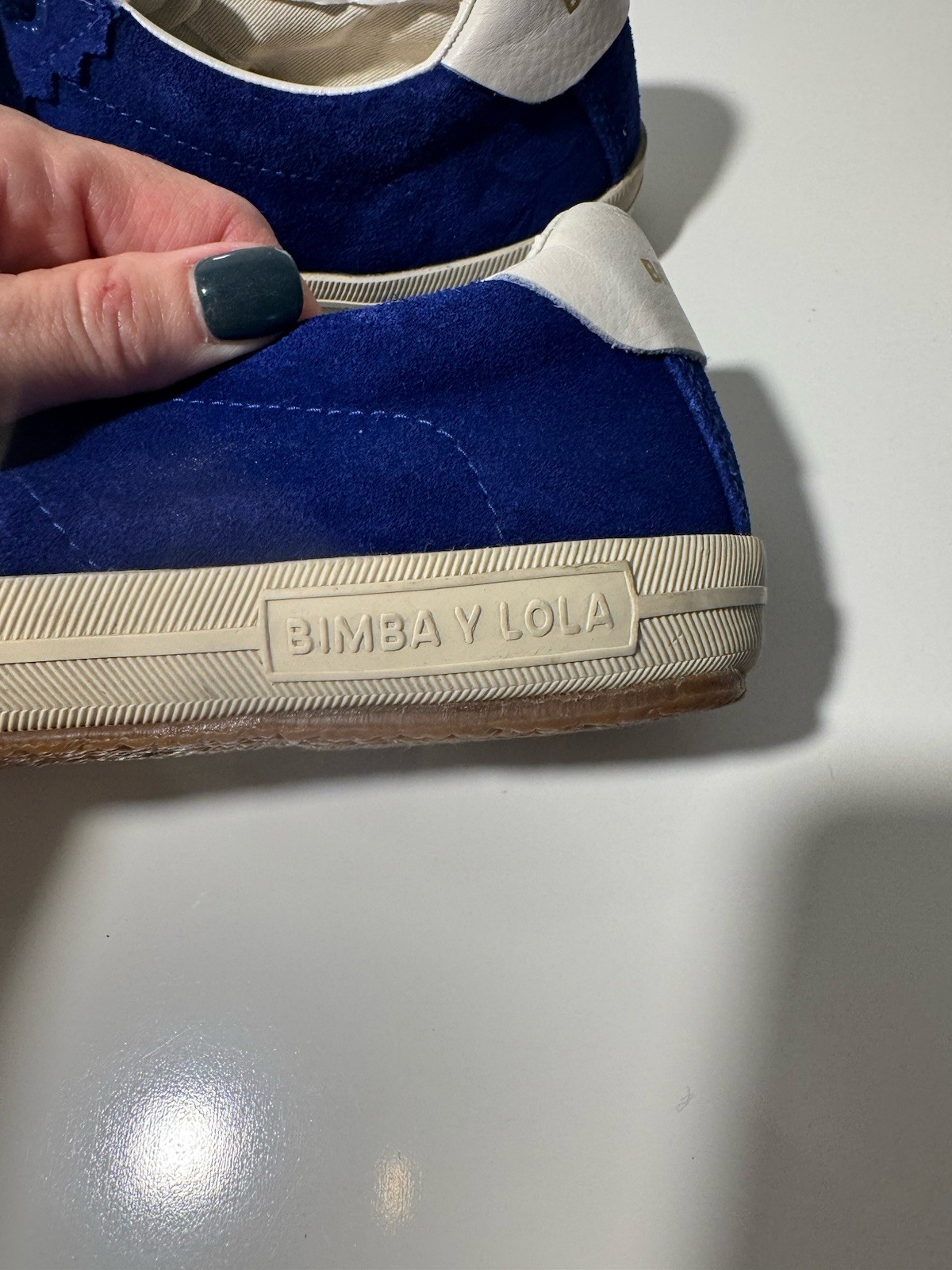 Bimba y Lola Blue Suede Sneakers With Scalloped Upper Women Size 40
