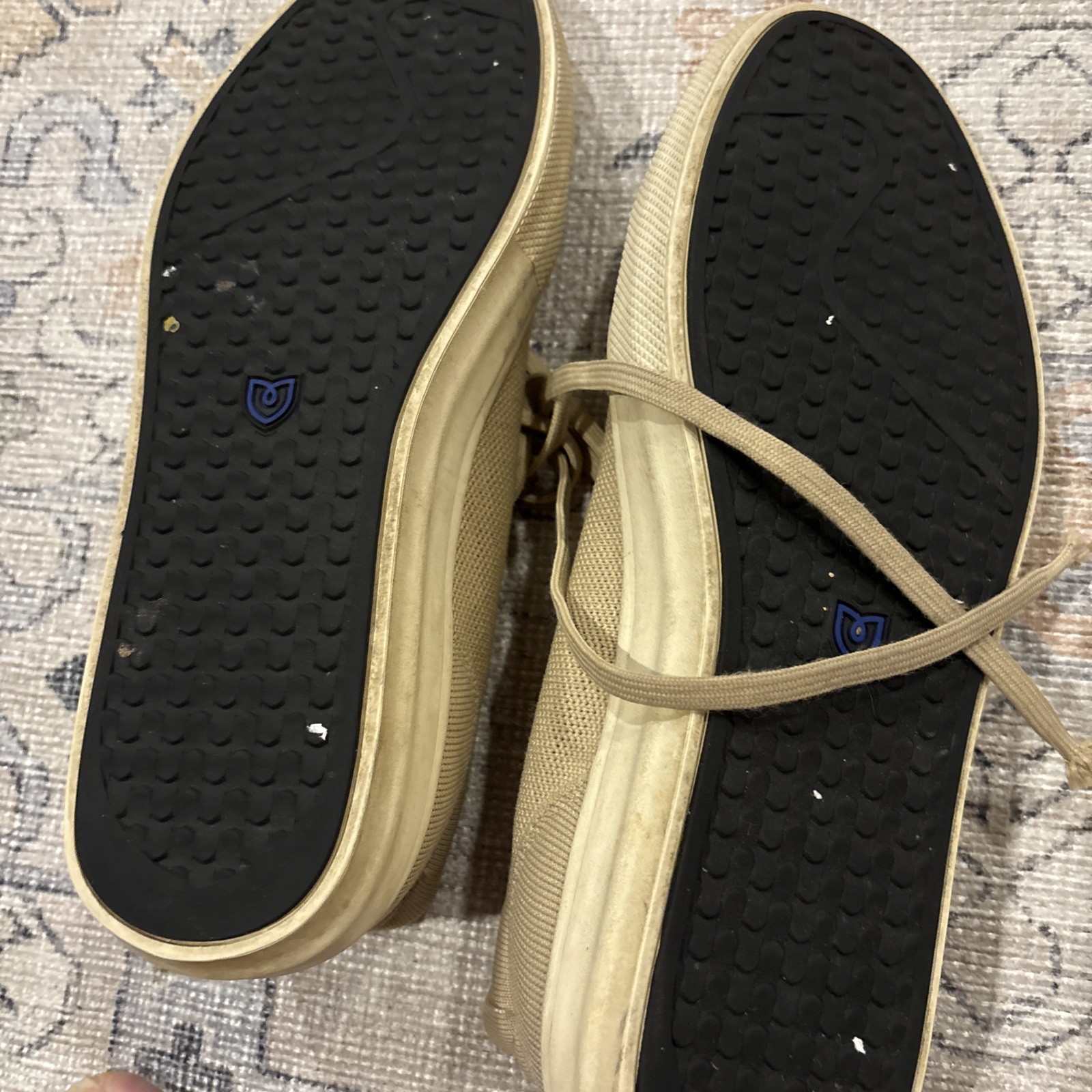 Rothy’s Knit Lace-Up Sneakers Beige/Tan – Good Used Condition – $42.99 size 13