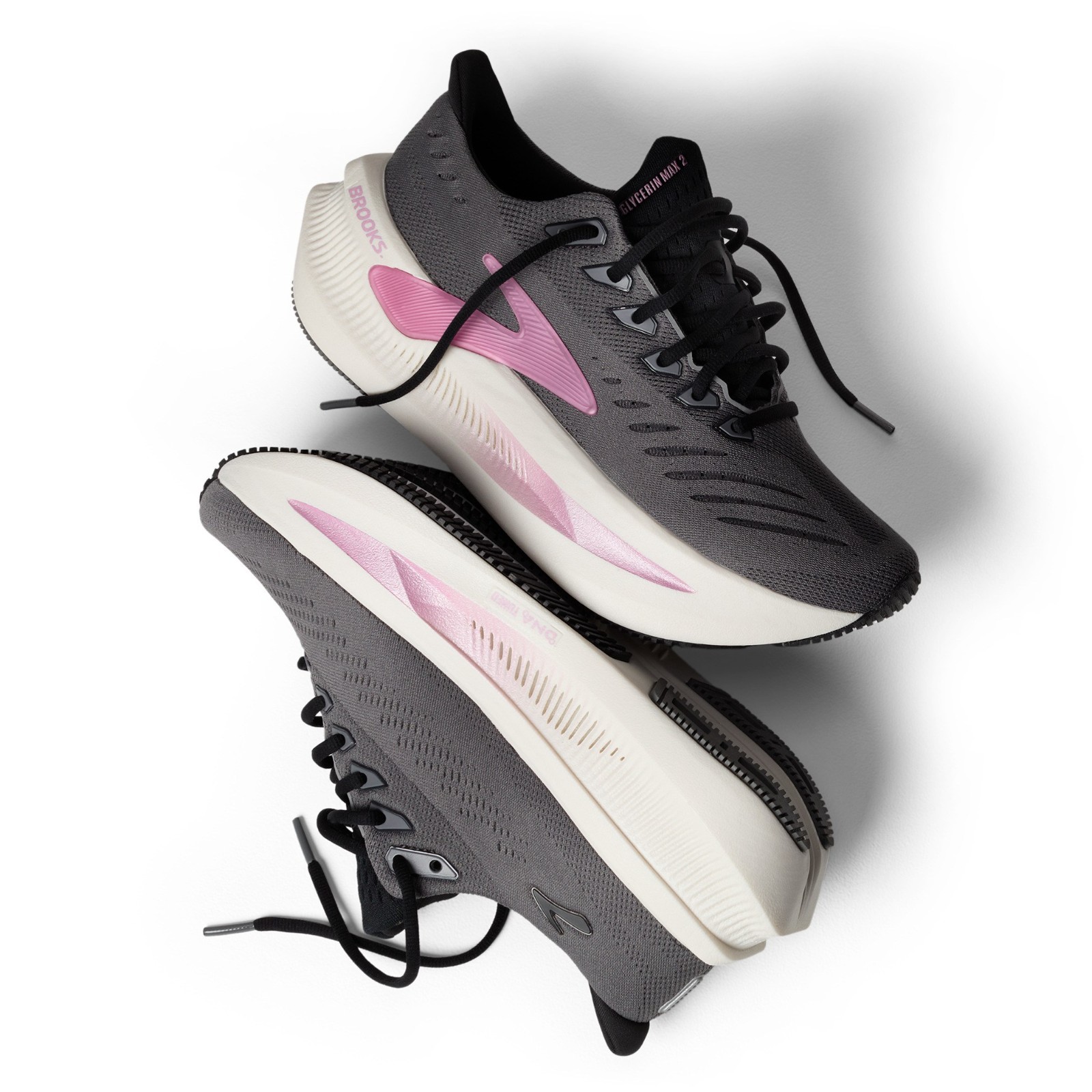 Brooks Glycerin Max 2 Road-Running Shoes – Women’s-Grey/Coconut/Metallic