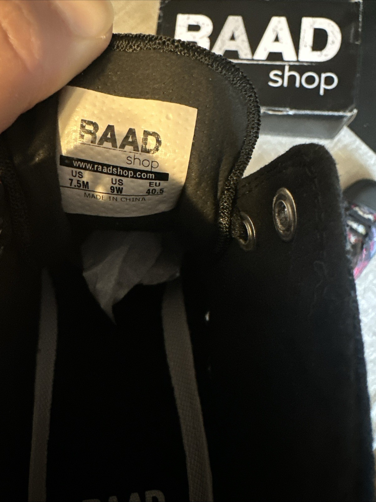 RAAD Sugar Skull Pattern Black And Pink High Top Sneakers New In Box