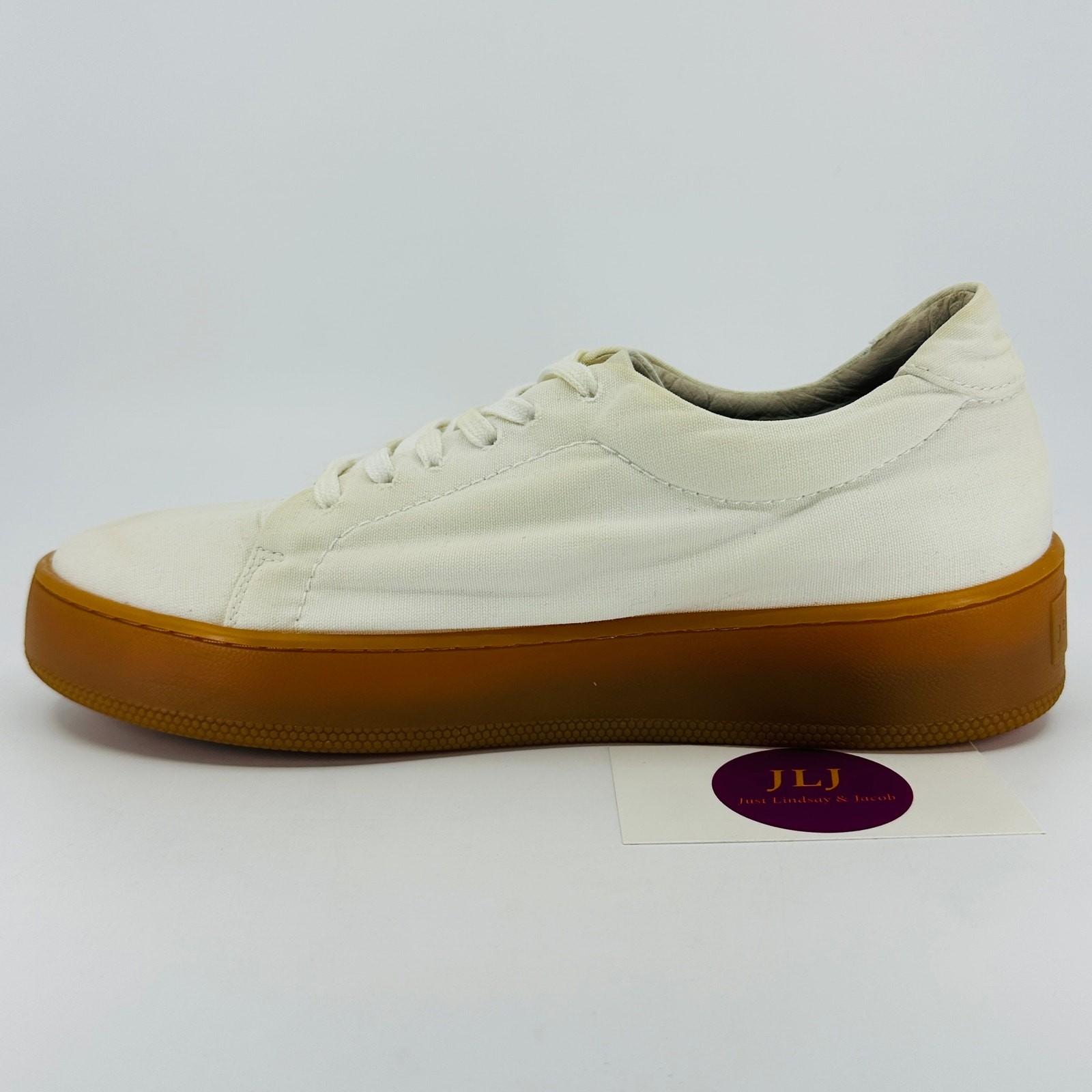 Jenni Kayne Women’s Cream Canvas Casual Skater Sneakers Size 39 EU/ 9 US