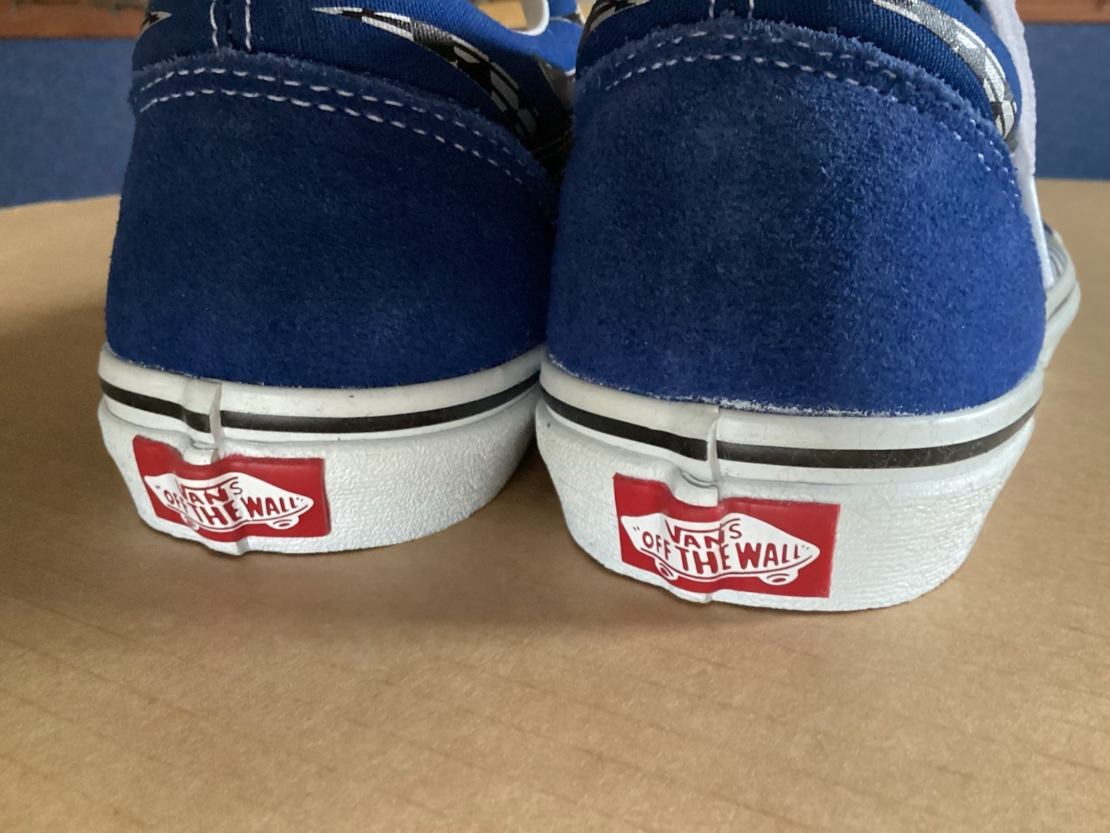 New Vans Pair of Sneakers -Off The Wall Teen/Juniors Size 6.5 Blue/White Checker