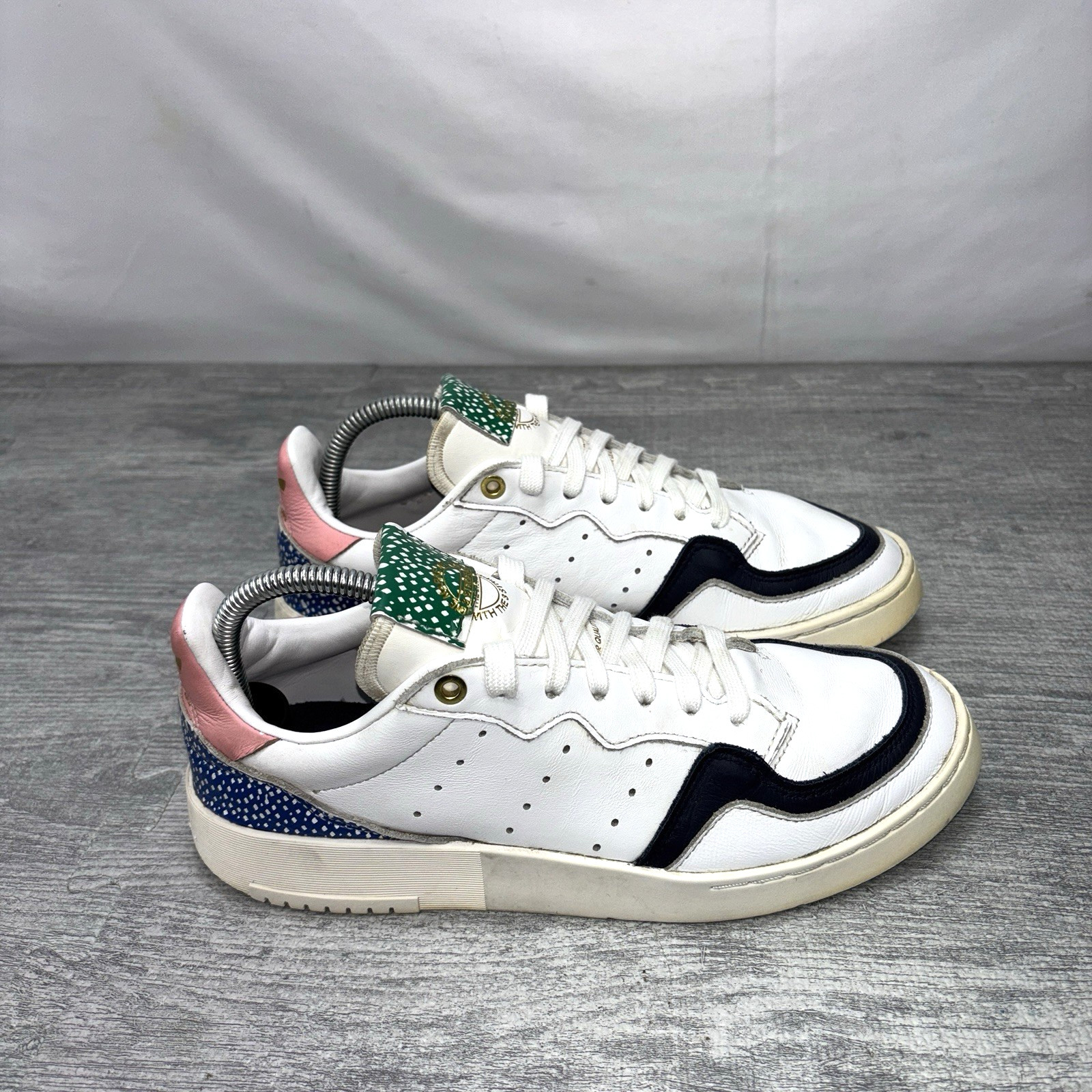 Adidas Her Studio London Sneakers Womens 8.5 Supercourt White Leather Pink Green
