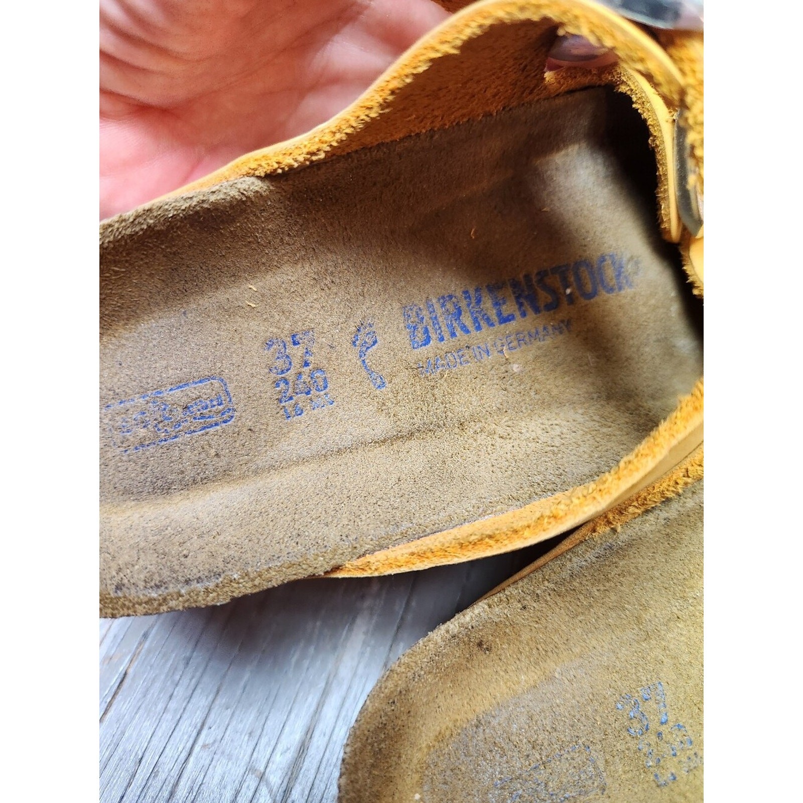 Birkenstock Arizona Soft Footbed sandals in apricot Orange Sherbet Color