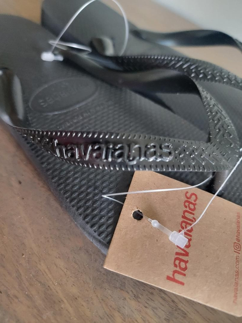 HAVAIANAS WOMEN’S BLACK TOP CORE FLIP FLOPS SANDALS SIZE 7 / 8 NEW