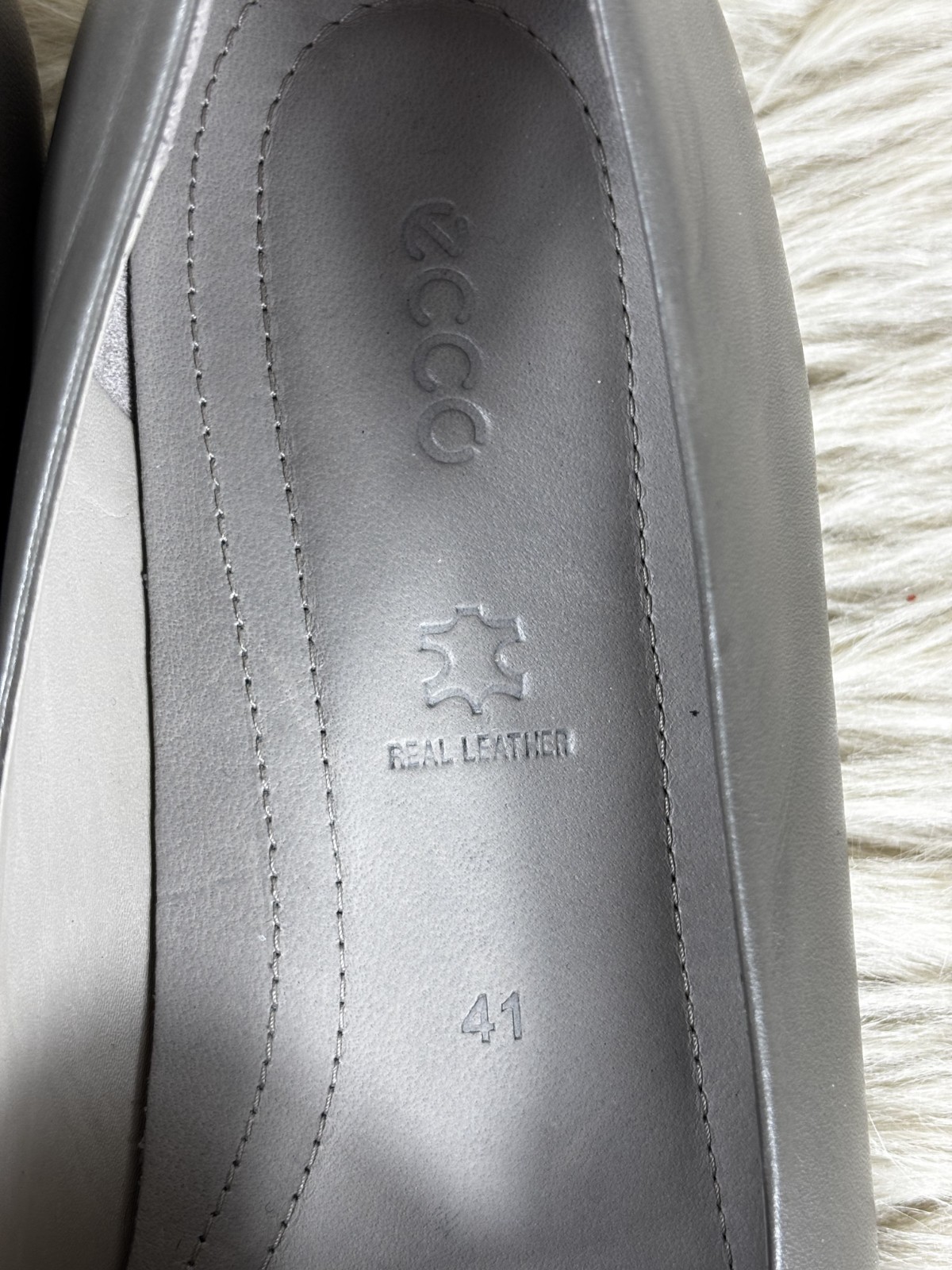 ECCO Touch 35 Loafers Women’s EU 41 US 10.5 Gray Leather Slip On Comfort