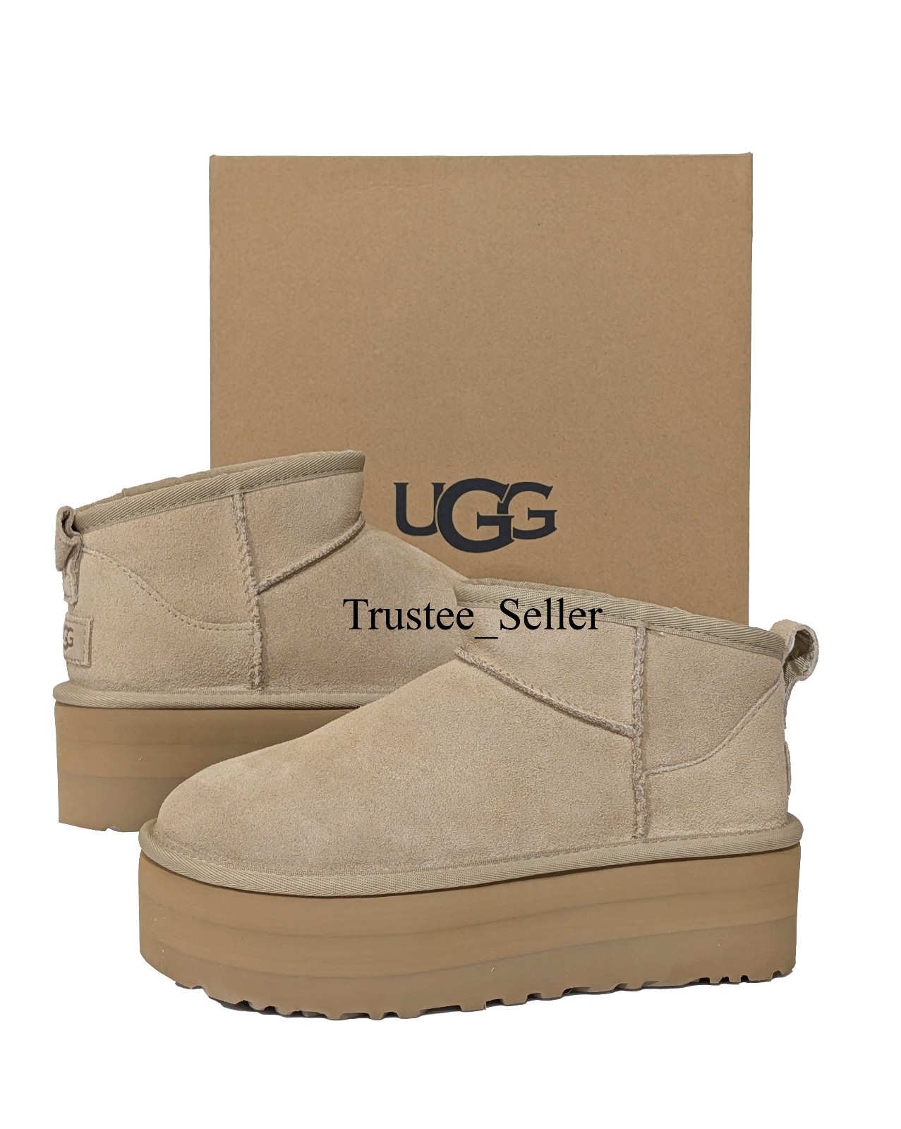 Brand New 100% Authentic UGG Classic Ultra Mini Platform Sand 1135092 Boots