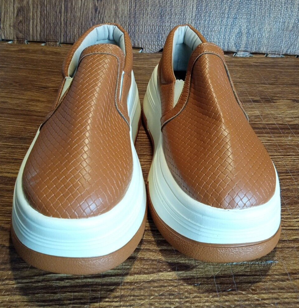 Women Shoes Platform 2.5″ Brown Faux Leather 9.5US/41EU NWOT