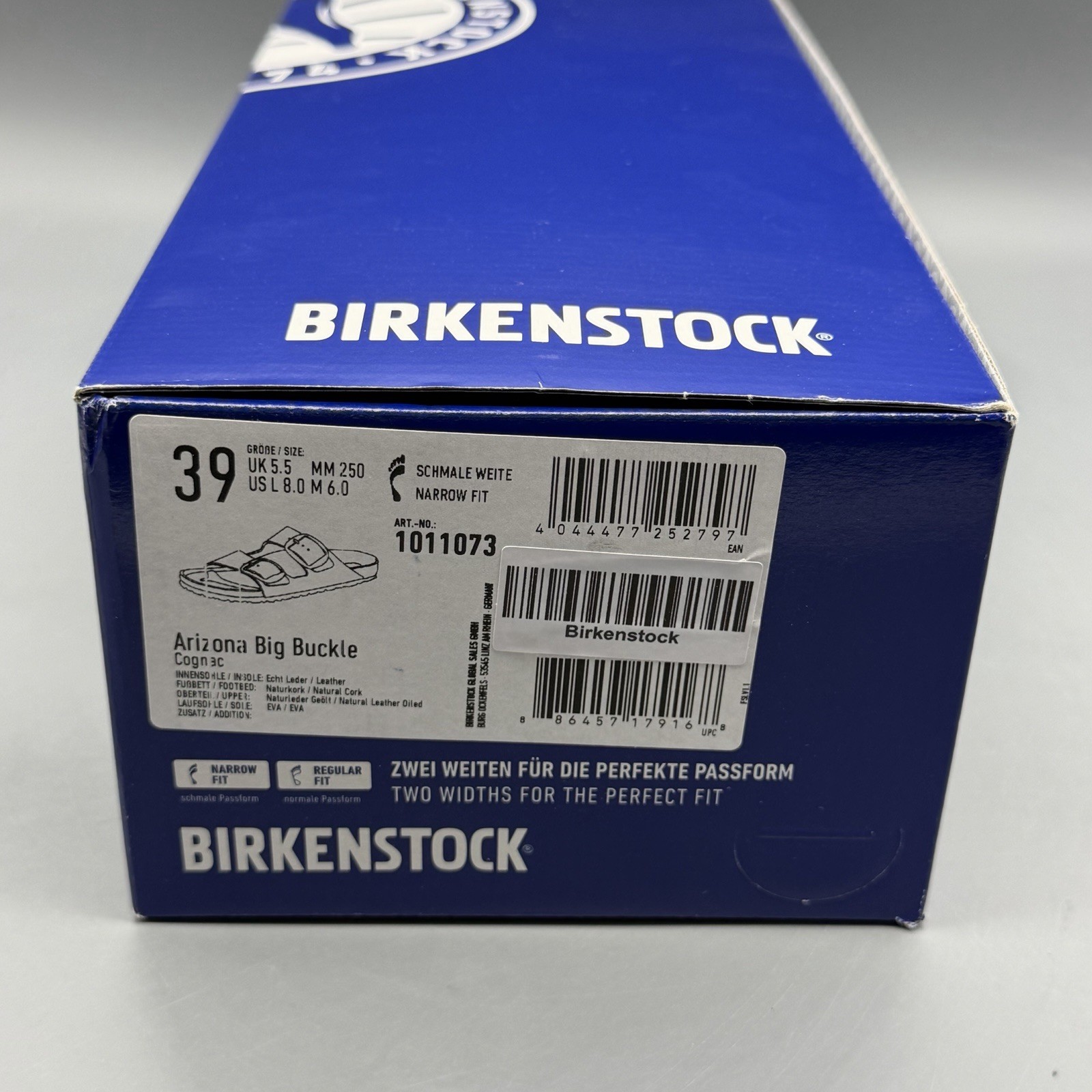Birkenstock Arizona Big Buckle Women’s EU 39 US 8 Leather Sandal Cognac Narrow