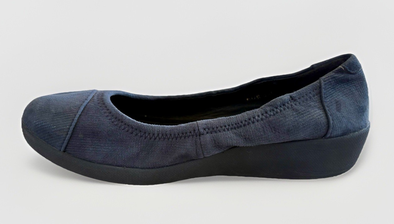 Fit Flop 2 Women’s Casual Cap-Toe Ballet Flats Navy Leather EU 36.5 US 6