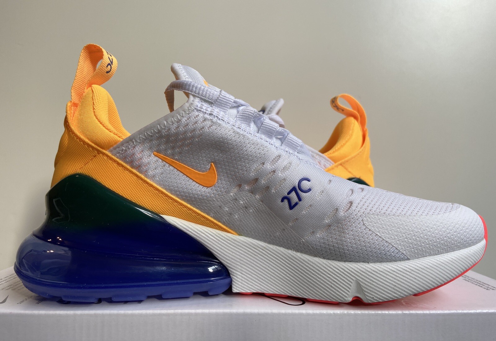 Nike Air Max 270 «Philippines» White Laser Orange AH6789-105 Women’s Sz 6 NoLid