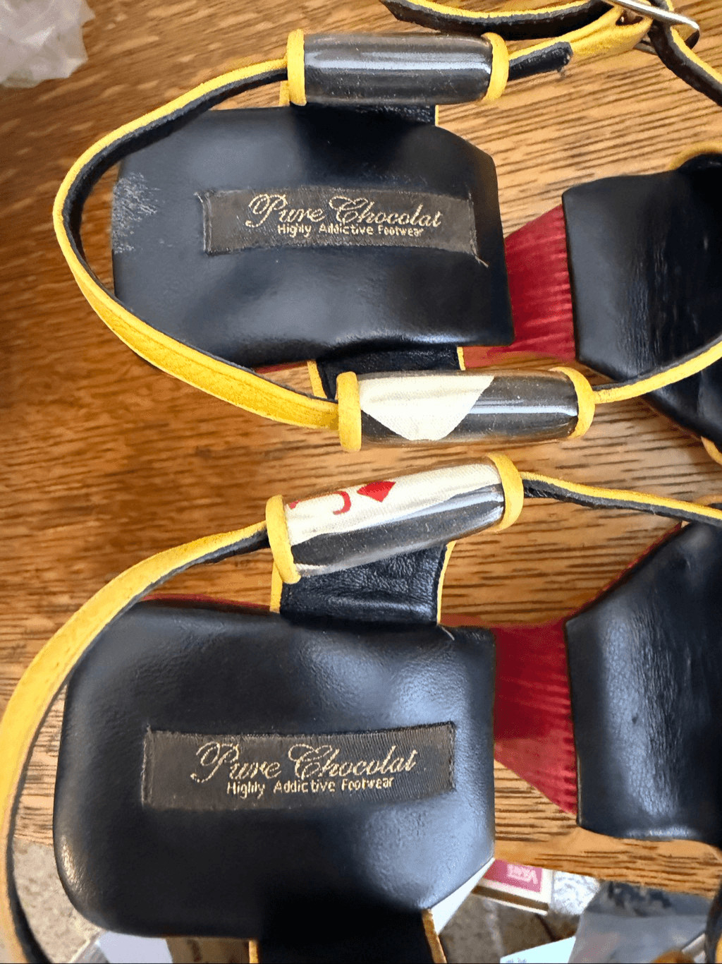 Vintage Pure Chocolat/Fred Slatten Queen’s Luck Sandals Sz7 Rare, Pop-Art, 70’s