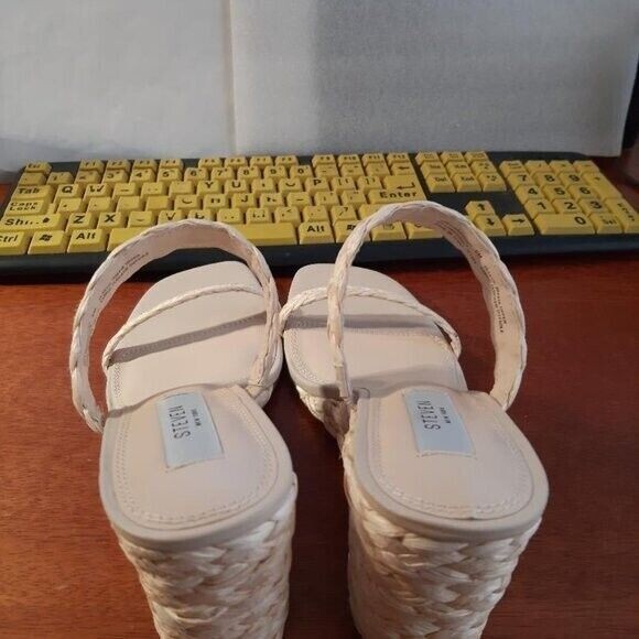 NEW ! Steven New York Ardy Espadrille Wedge Sandal Nude Size 8/9/11