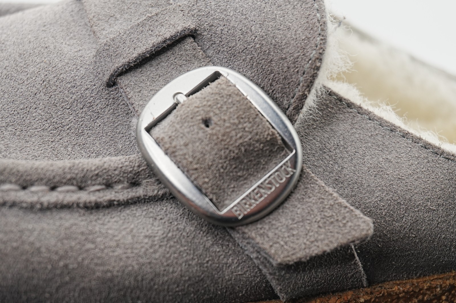Birkenstock Buckley Shearling Clogs Womens 7 7.5 EU 38 E Gray Suede Wool