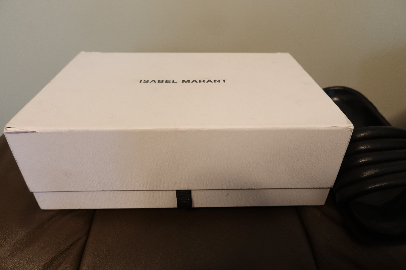 $430 Isabel Marant Hellea black lamb leather padded sandals size 36 with box