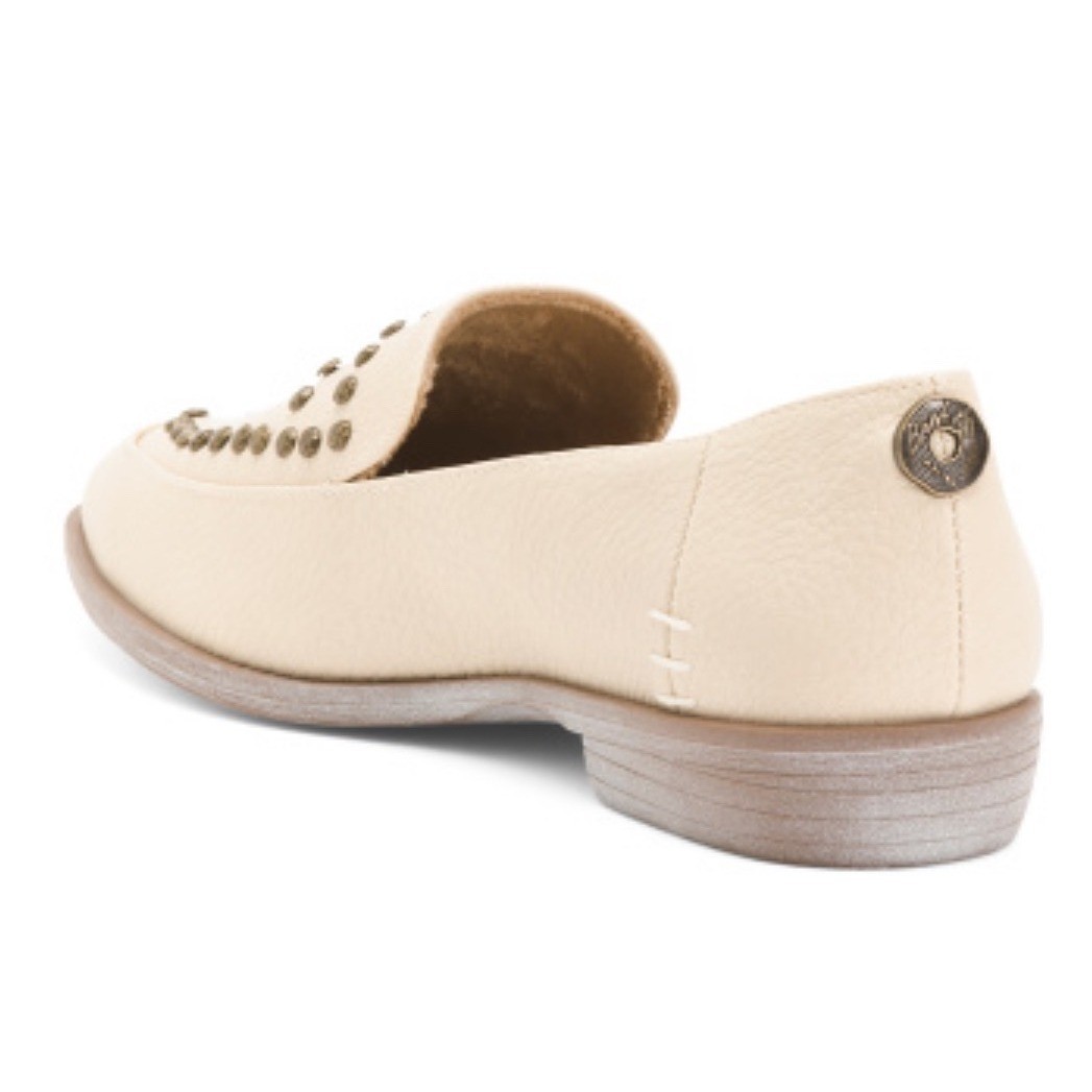 New Blowfish Malibu Harper Off White Loafers Studded Slip On Vegan Shoes US 10M