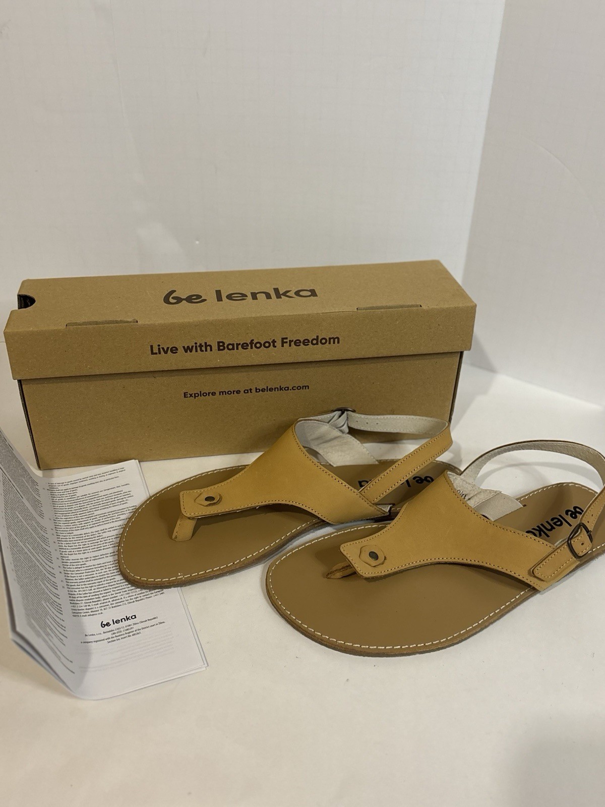 Be Lenka Women’s Beige Leather Strappy Ankle Strap Buckle Sandals US 9