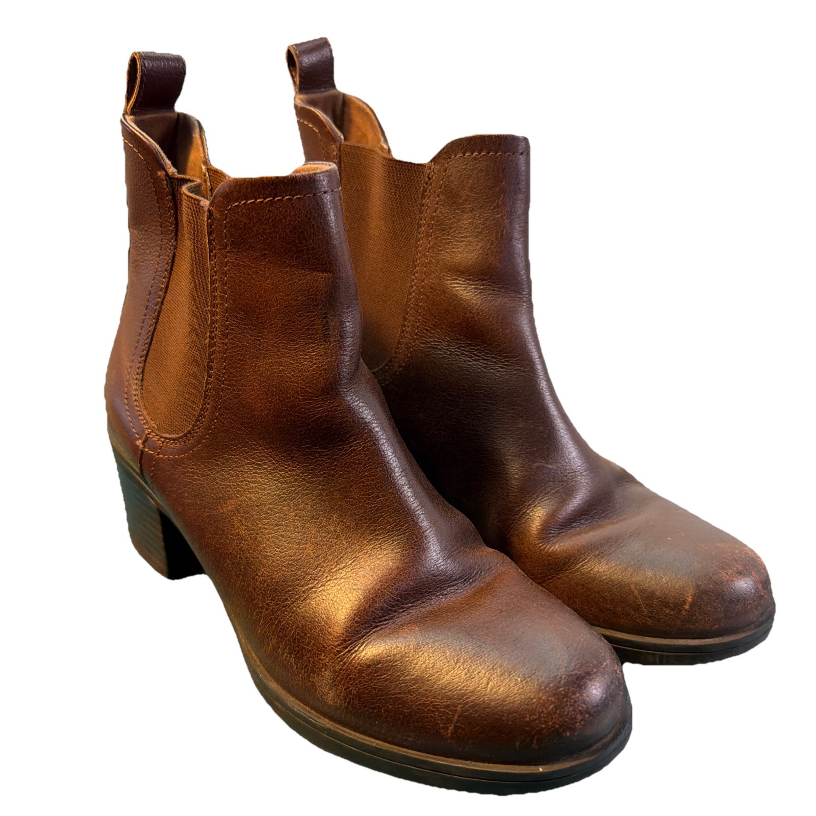 Clarks Mariella Brown Leather Chelsea Boots Womans 8