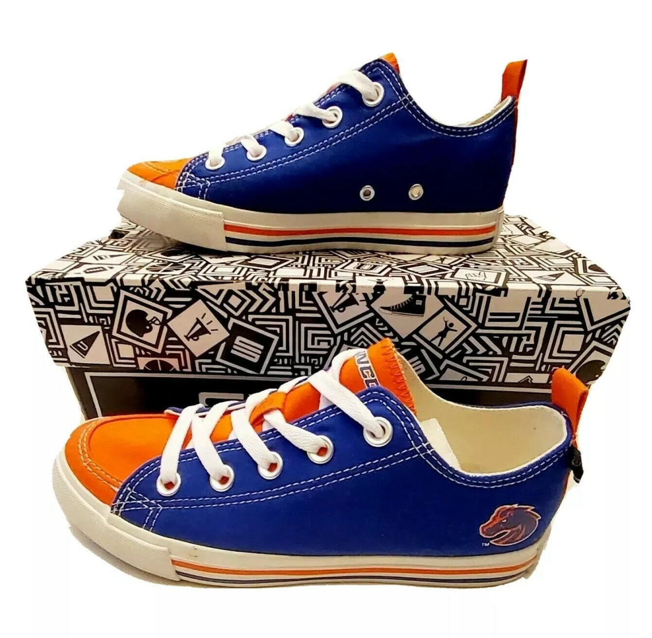 SKICKS DENVER BRONCOS BLUE LOW TOP SKATEBOARD SNEAKERS SHOE WOMENS US Size 6