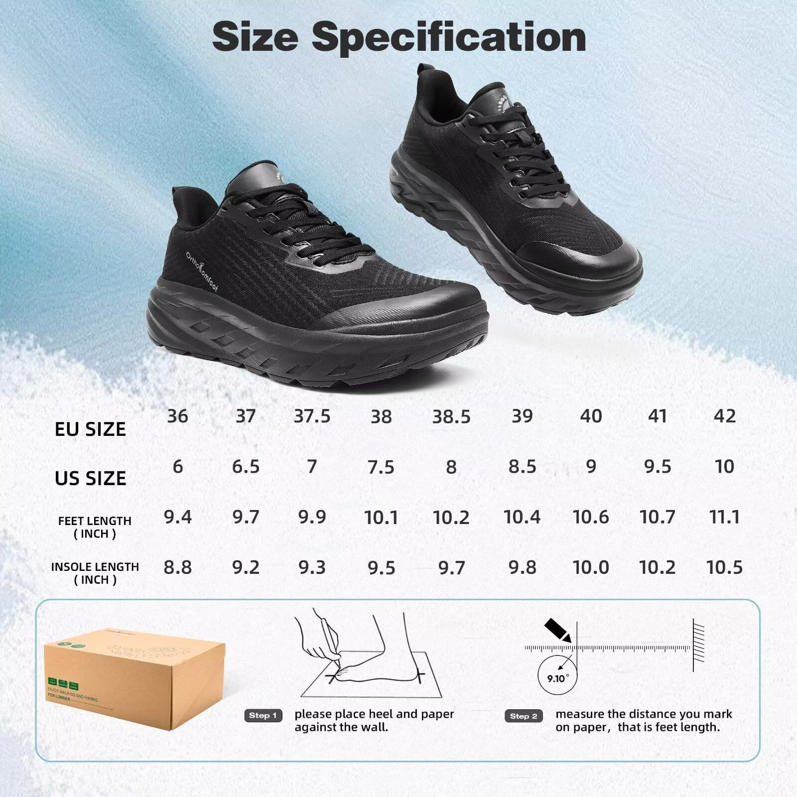 Women’s Orthopedic Diabetic Wide Toe Box Sneakers: Fashion Plantar Fasciitis…