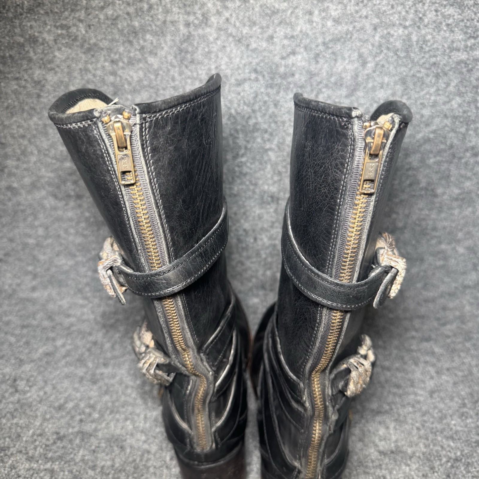 FREEBIRD BY STEVEN Pike Black Boots Women Size 10 Western Buckle Straps