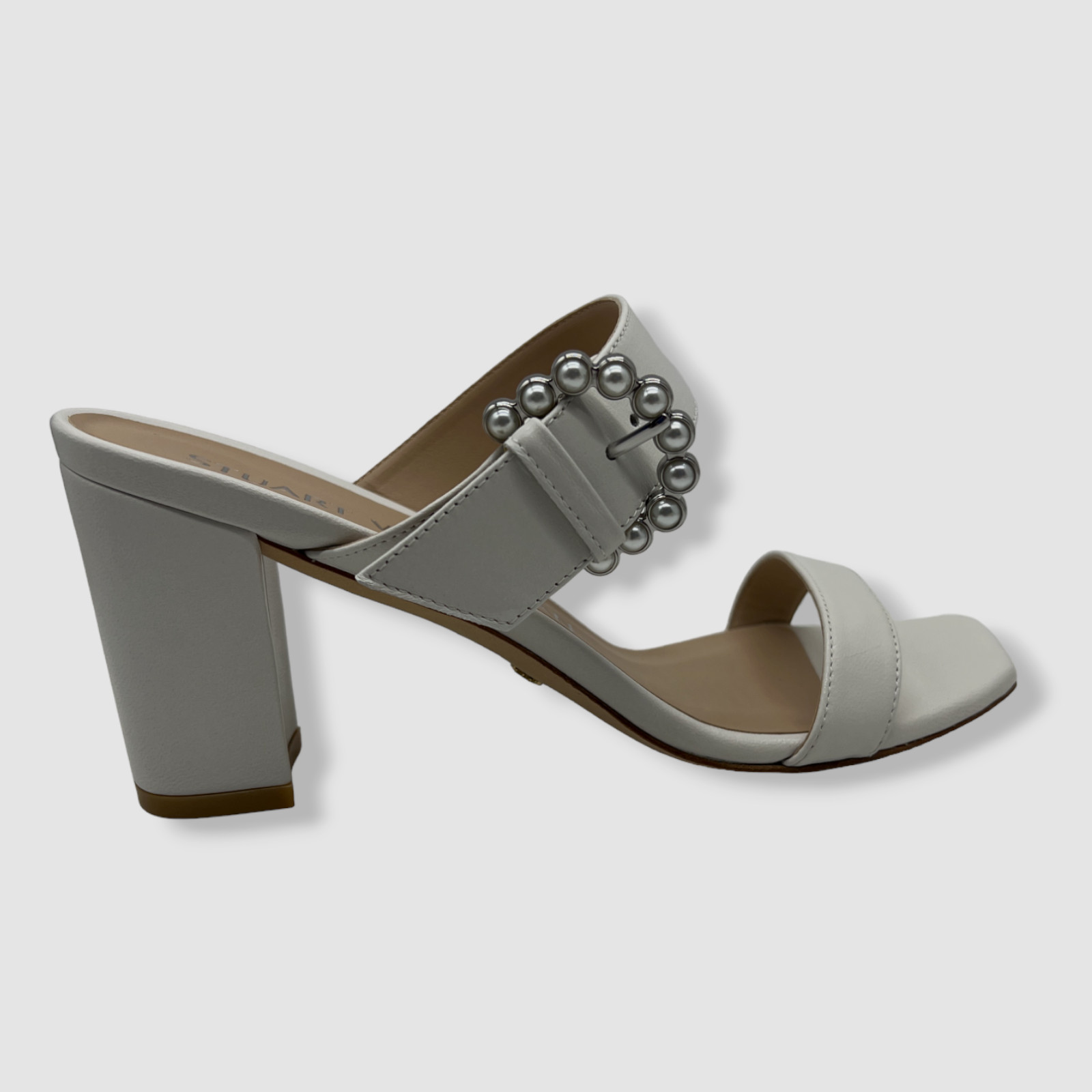 $450 Stuart Weitzman Women’s White Piper 75mm Slide Sandal Shoes Size US 6.5