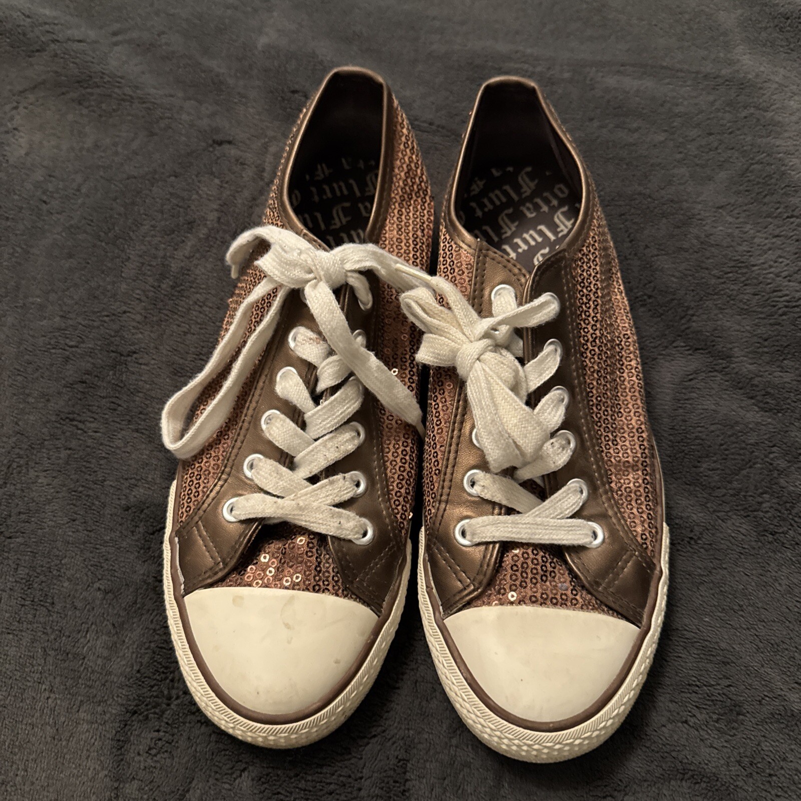 Gotta Flurt Chocolate Sequin Women Sneakers Sz 9