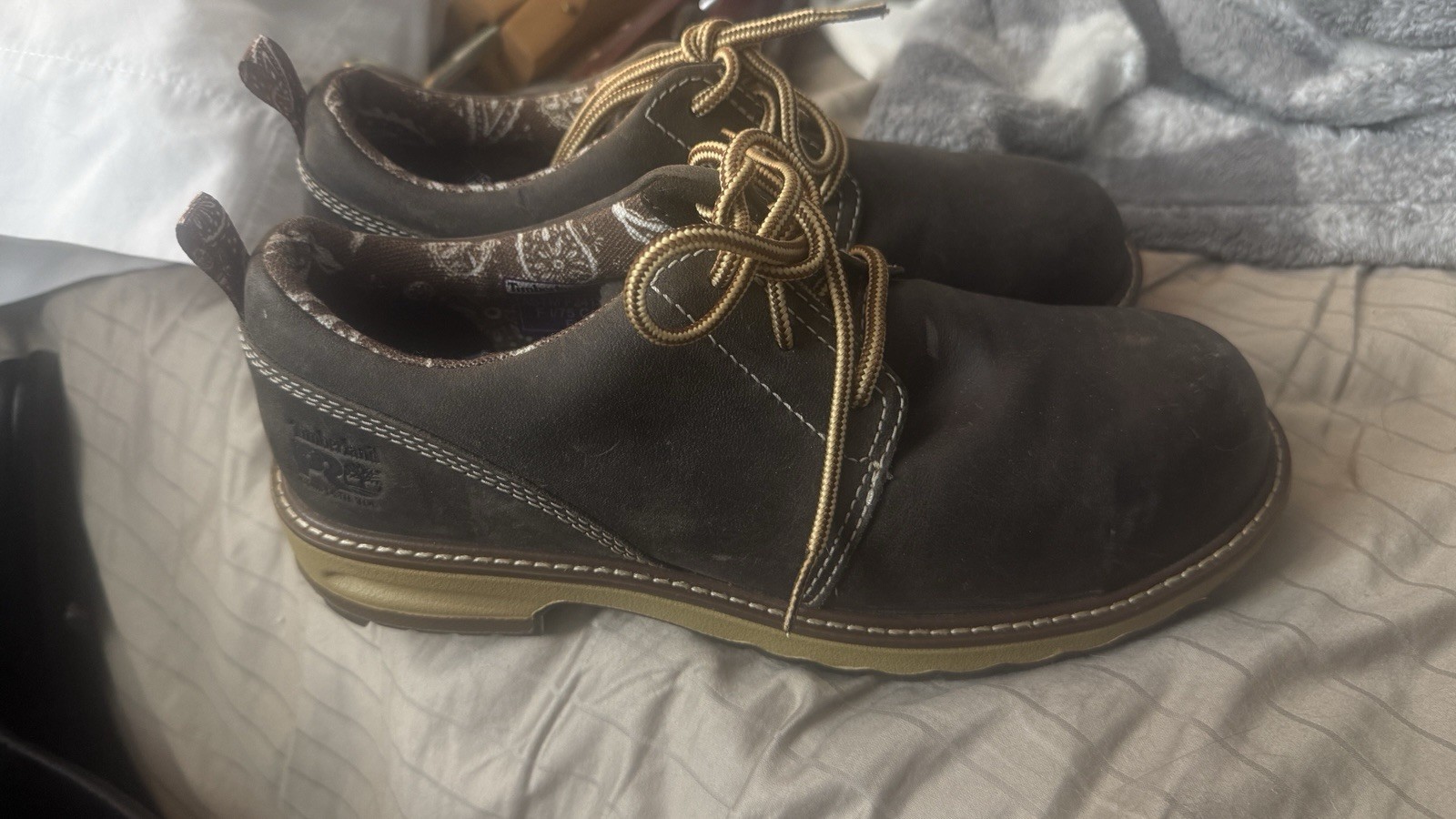 Timberland PRO 434 Womens 8 Brown Hightower Composite Toe Work Safety Oxford