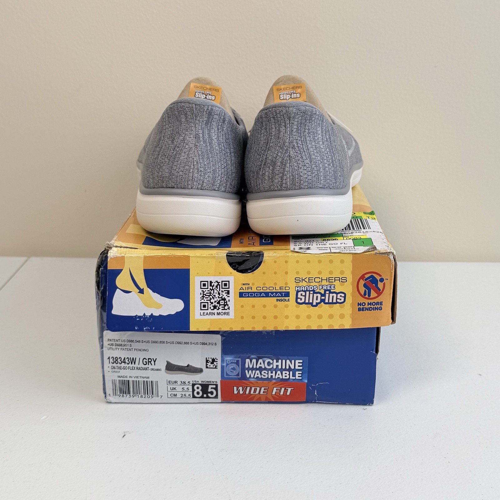 Skechers Hands Free Slip-Ins On-The-GO Flex Womens 8.5 Wide Grey Shoes