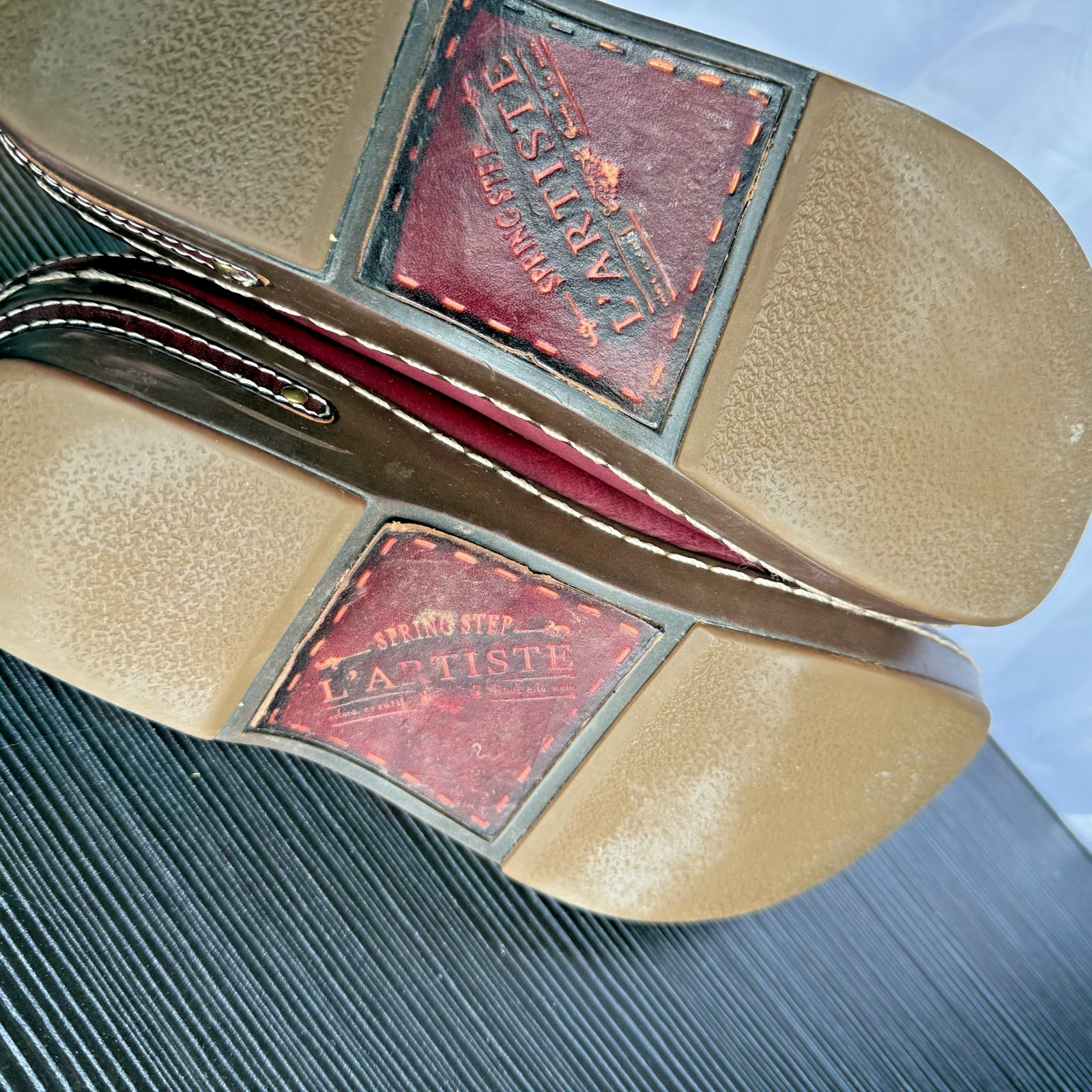 L’Artiste Spring Step Brunbak-BX Leather Clog Women’s Size 37** (US 8) Bordeaux