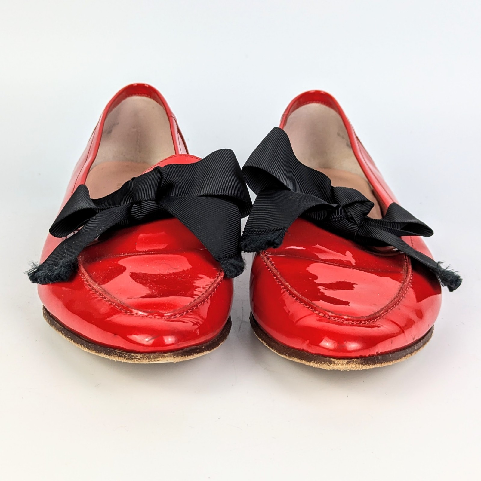 Kate Spade NY Cosetta Fairytale Too Red Black Bow Leather Loafer size 9M
