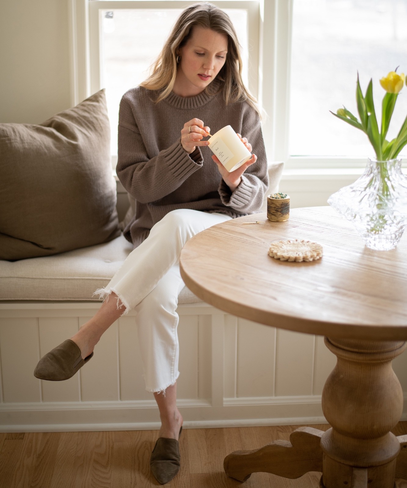Jenni Kayne Suede Mule in Olive – Size 38