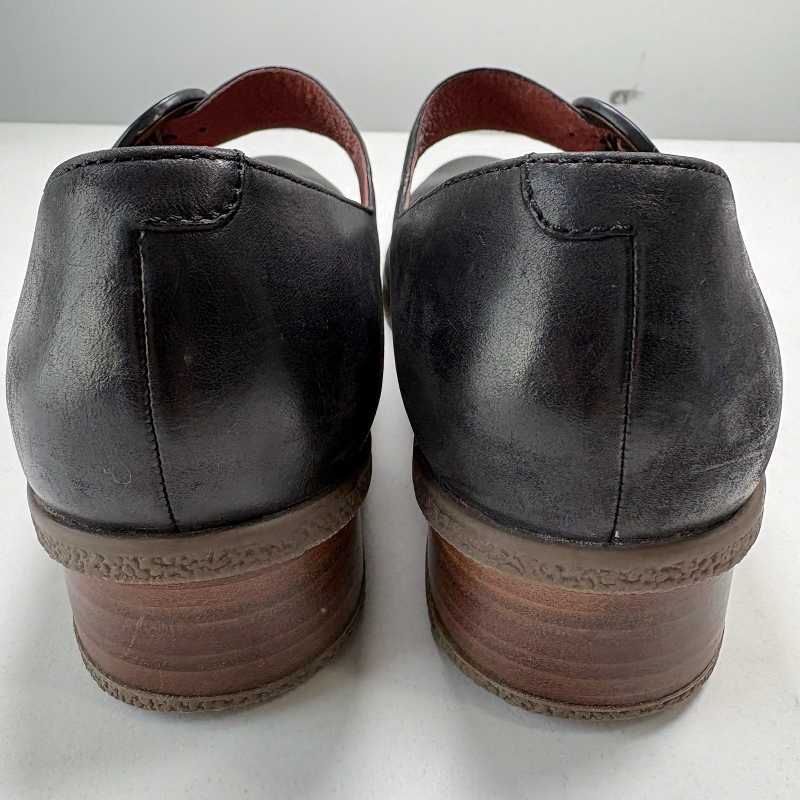 Dansko Brandy Mary Jane Black Leather Shoes Round Toe Women UK 41 / US 10-10.5