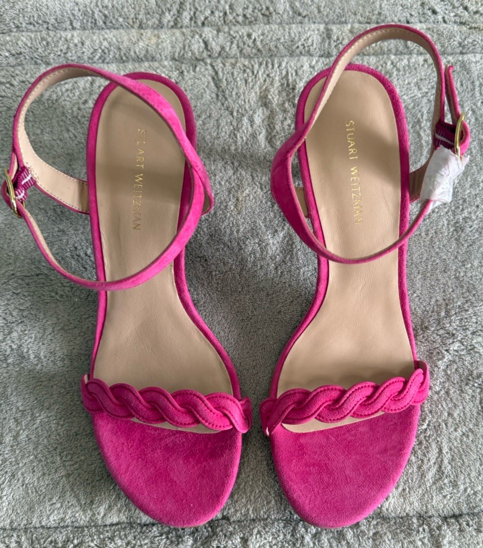 Stuart Weitzman Dancer Twistie 100 Suede Sandal Women’s Pink Size US 6.5 NEW