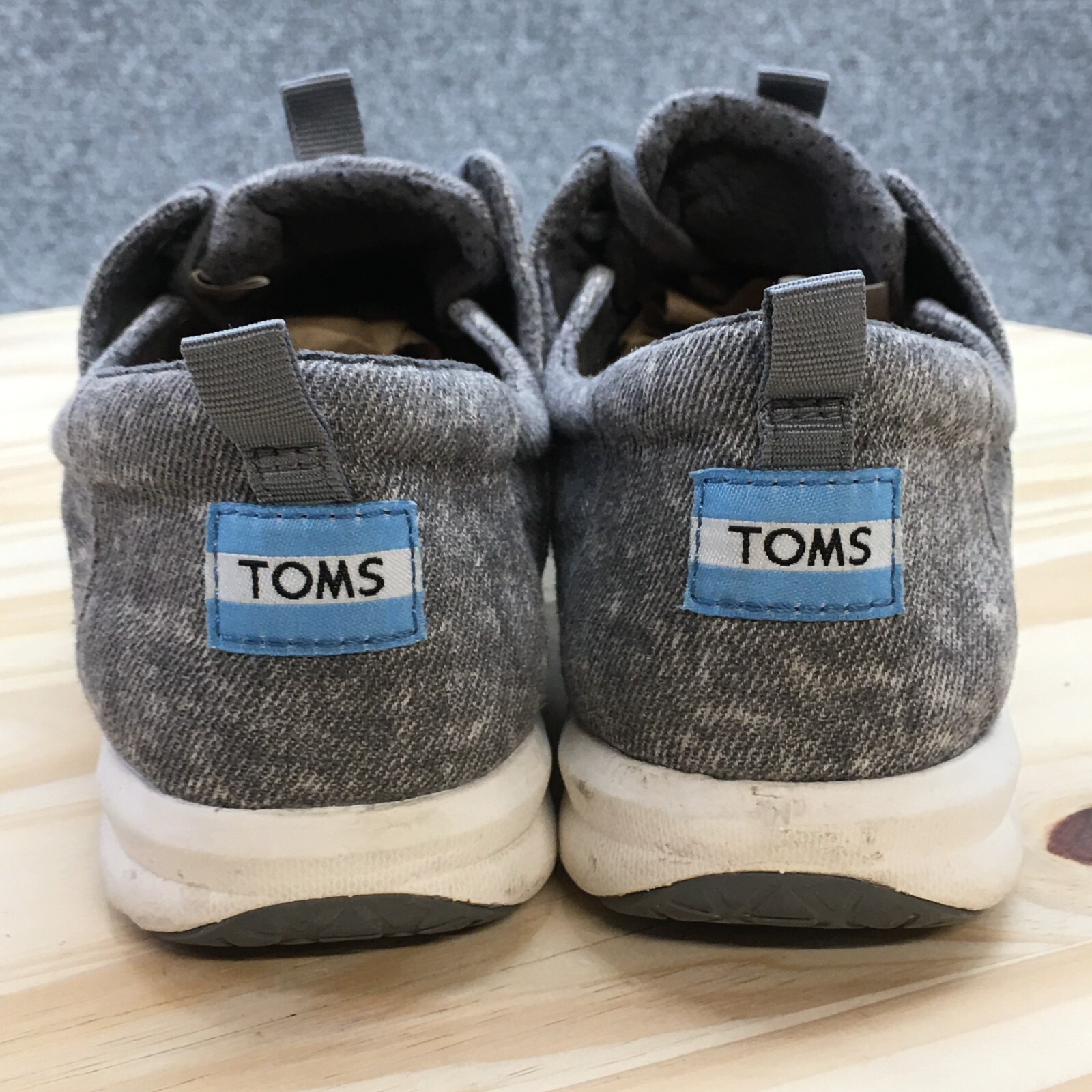 Toms Del Rey Shoes Womens 7.5 Casual Sneakers Walking Gra Fabric Lace Up Comfort